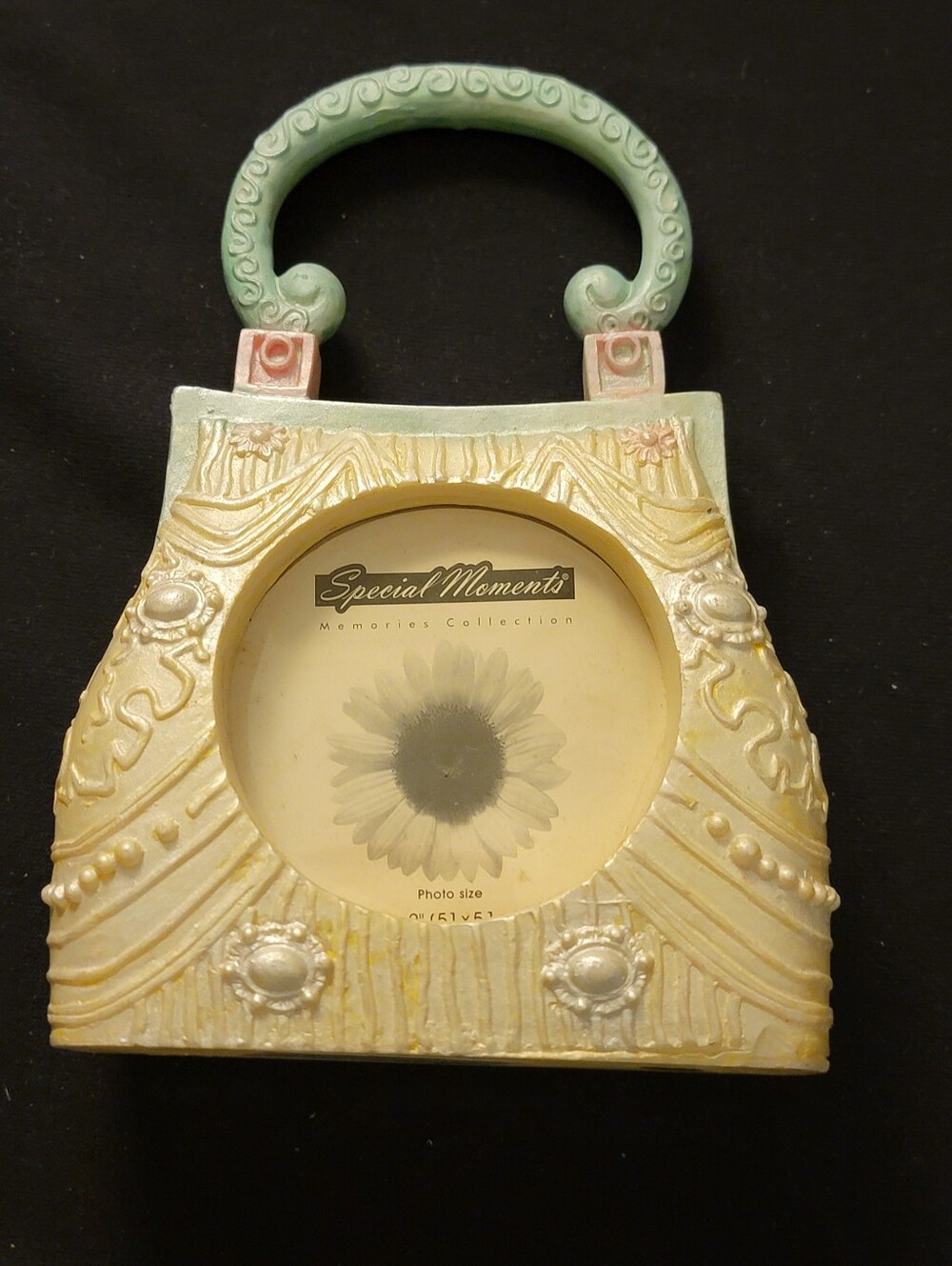 Special Moments Cream and Mint Purse-Shaped Decorative Frame